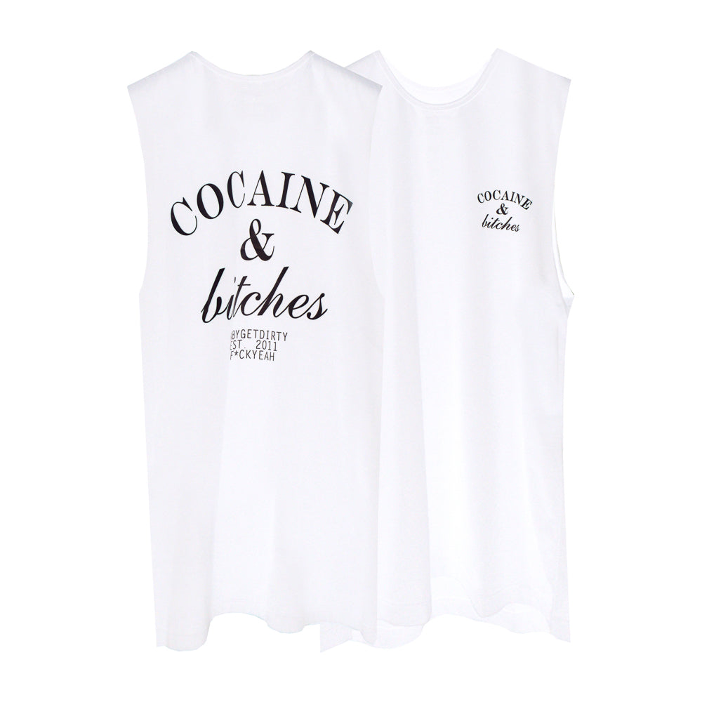 COCAINE & BITCHES BOYS MUSCLE TEE SMALL PRINTS