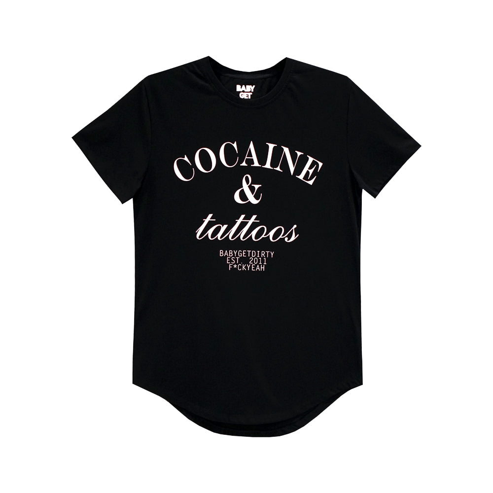 COCAINE AND TATTOOS TALL TEE SCOOP V3