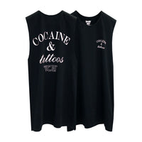 COCAINE & TATTOOS BOYS MUSCLE TEE SMALL PRINTS