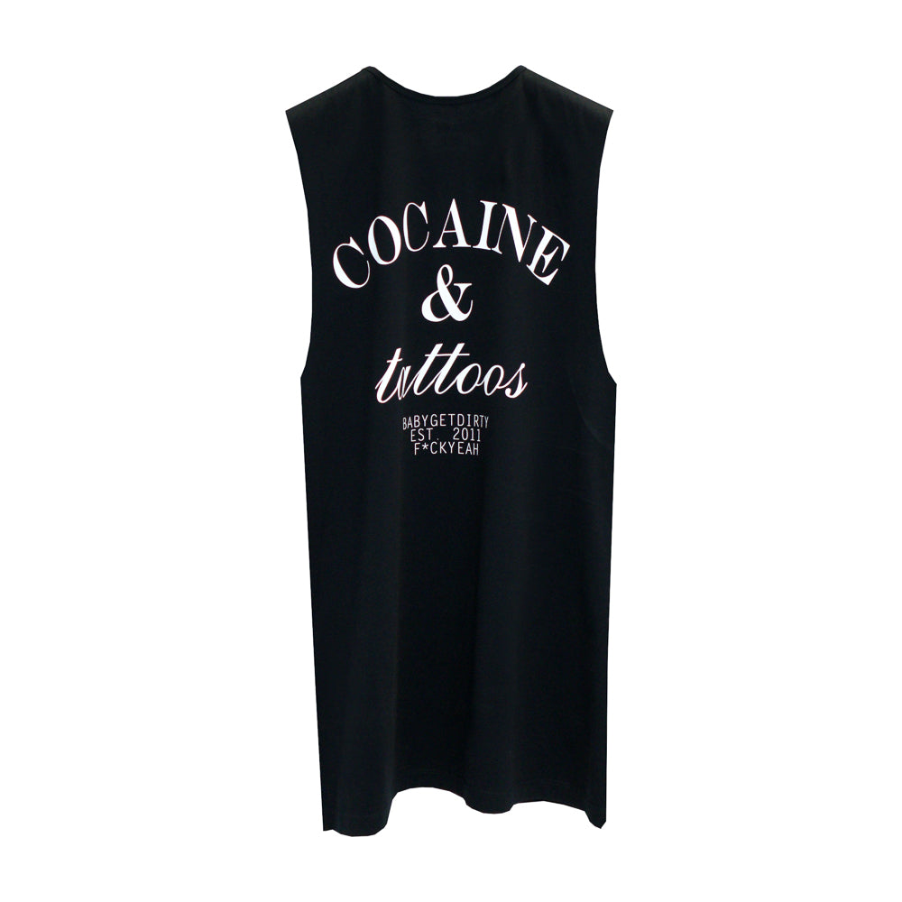 COCAINE & TATTOOS BOYS MUSCLE TEE SMALL PRINTS