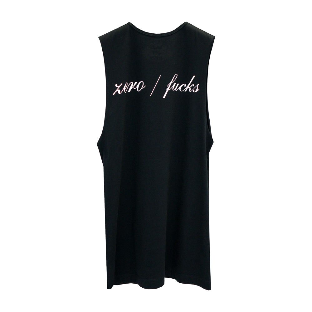ZERO FUCKS BOYS MUSCLE TEE SMALL PRINTS