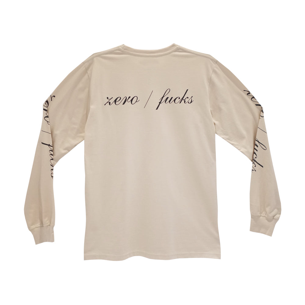 ZERO FUCKS LONG SLEEVE TAN