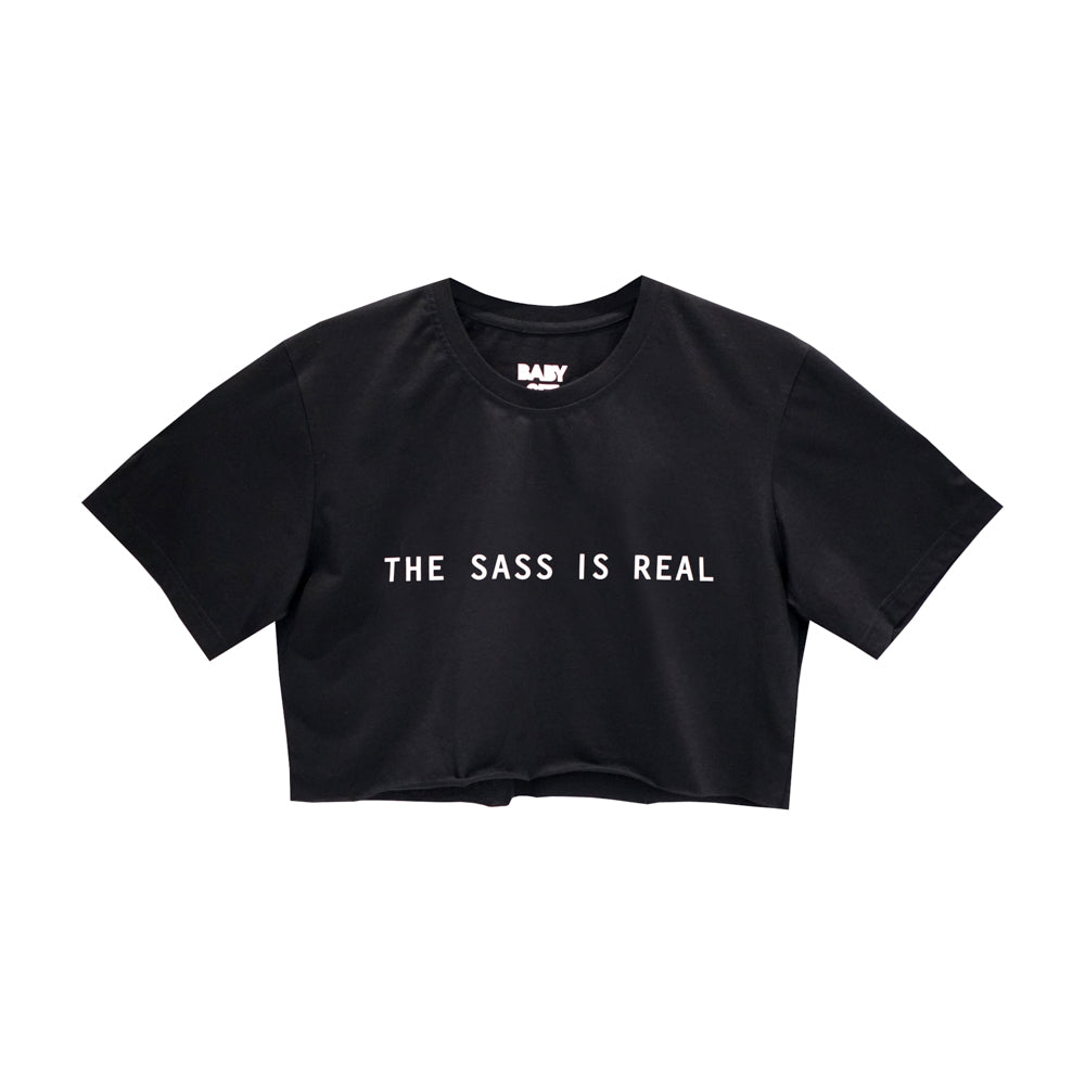 THE SASS IS REAL CROP TEE OVERSIZED