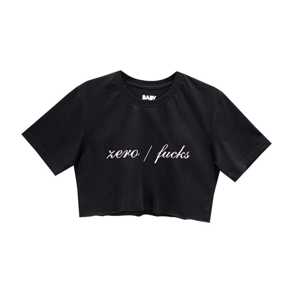 ZERO FUCKS CROP TEE OVERSIZED