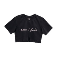 ZERO FUCKS CROP TEE OVERSIZED