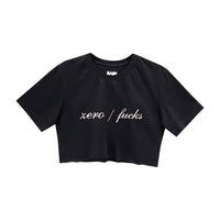 ZERO FUCKS CROP TEE OVERSIZED