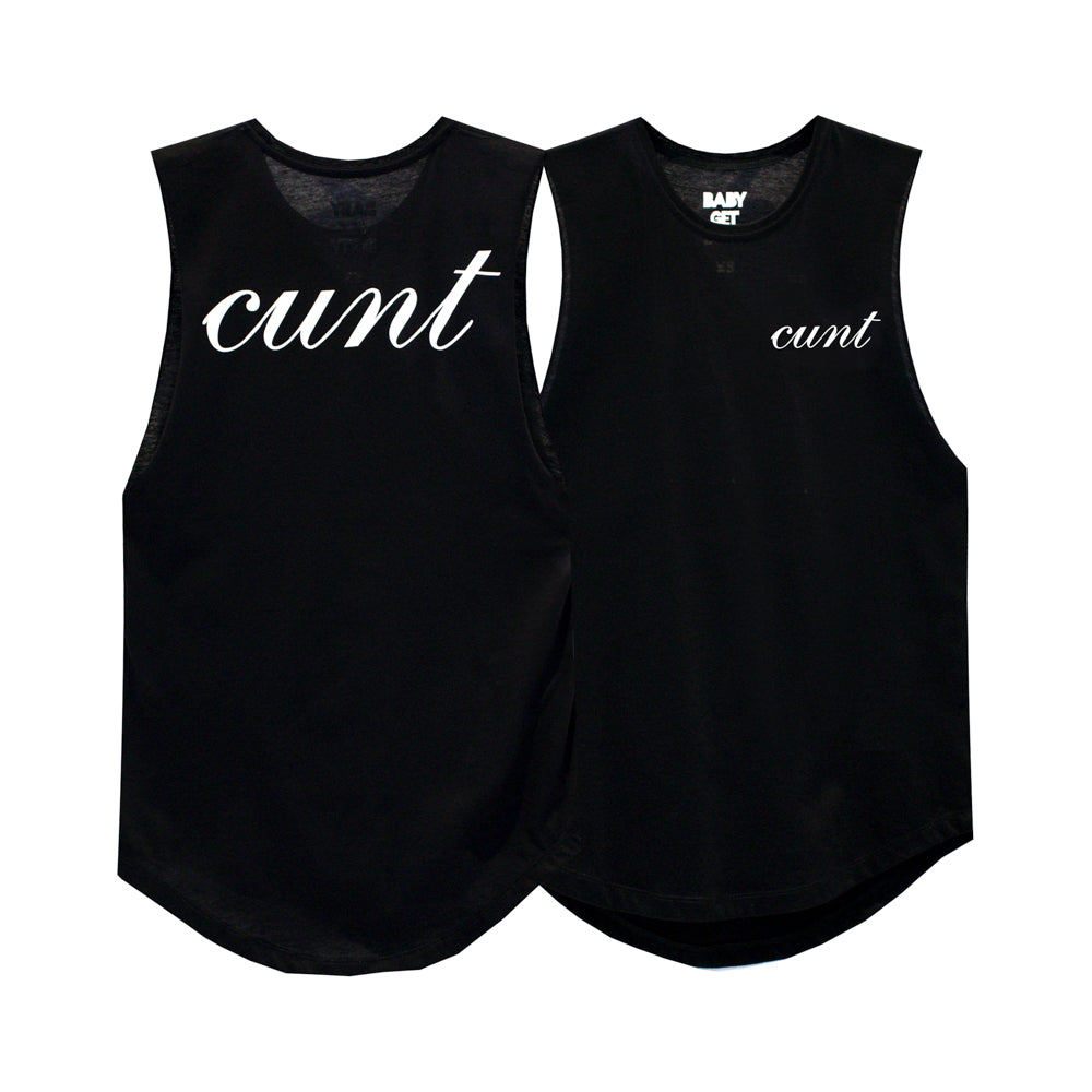CUNT V2 GIRLS MUSCLE TEE SMALL PRINTS