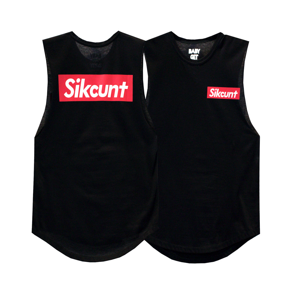 SIKCUNT GIRLS MUSCLE TEE SMALL PRINTS
