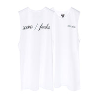 ZERO FUCKS BOYS MUSCLE TEE SMALL PRINTS