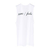 ZERO FUCKS BOYS MUSCLE TEE SMALL PRINTS