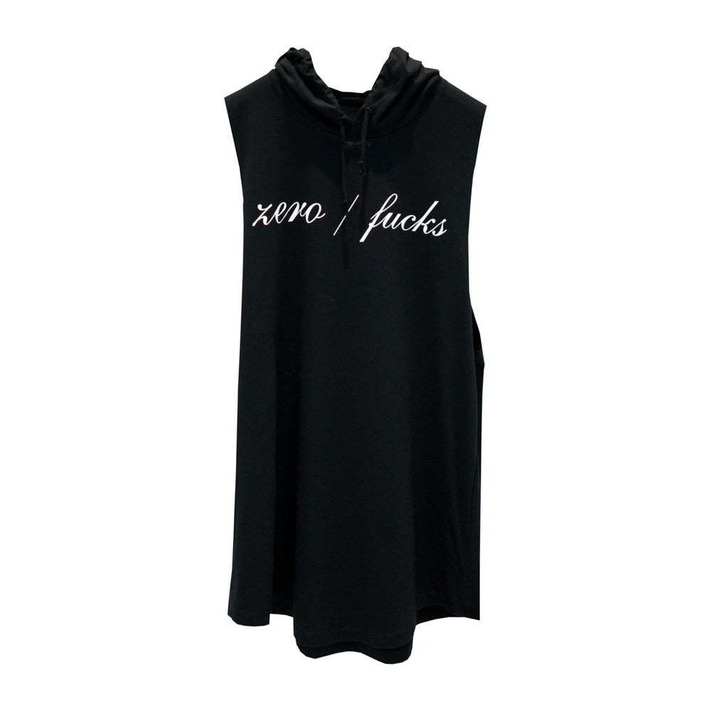 ZERO FUCKS BOYS MUSCLE TEE HOODIE