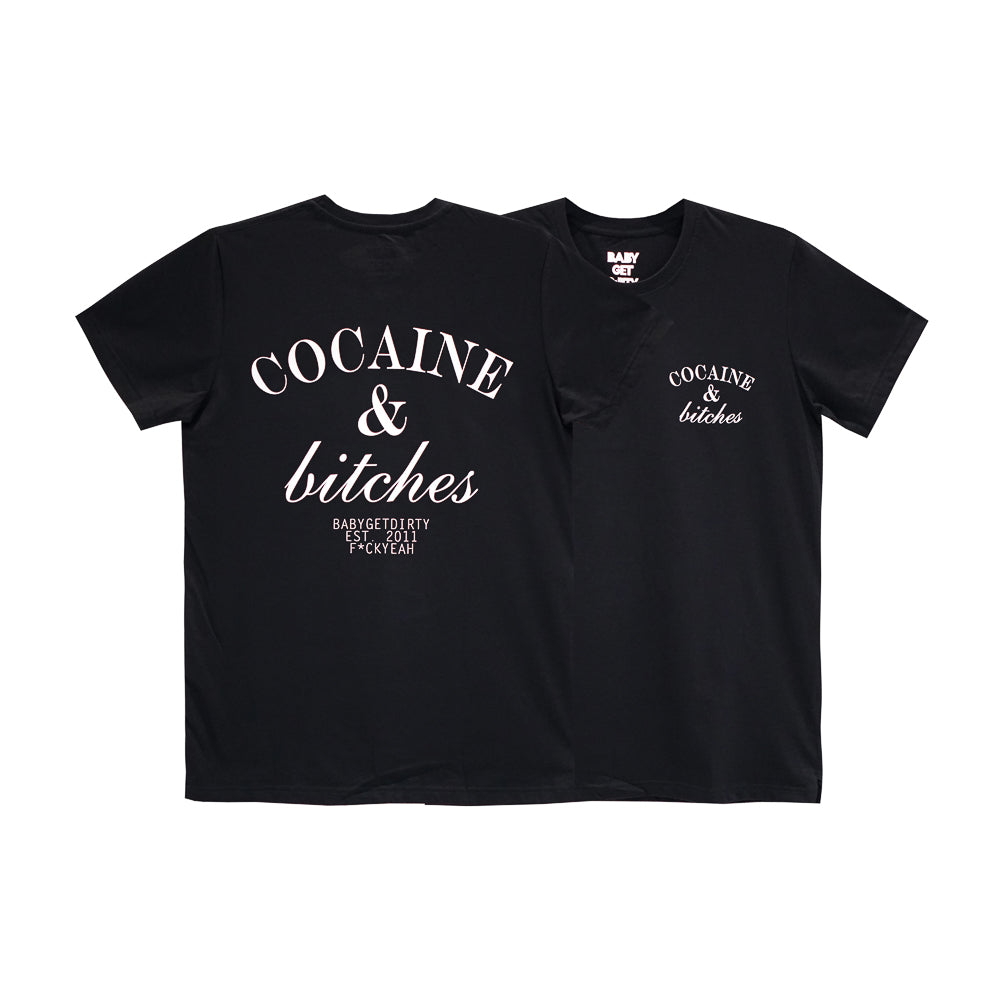 COCAINE & BITCHES SMALL PRINT TEE