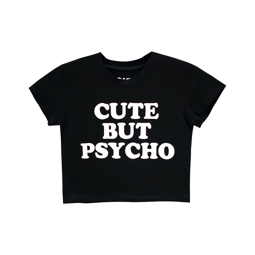 CUTE BUT PSYCHO CROP TEE FITTED