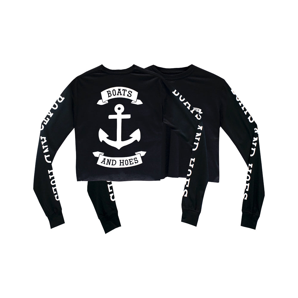 BOATS AND HOES GIRLS LONG SLEEVE CROP