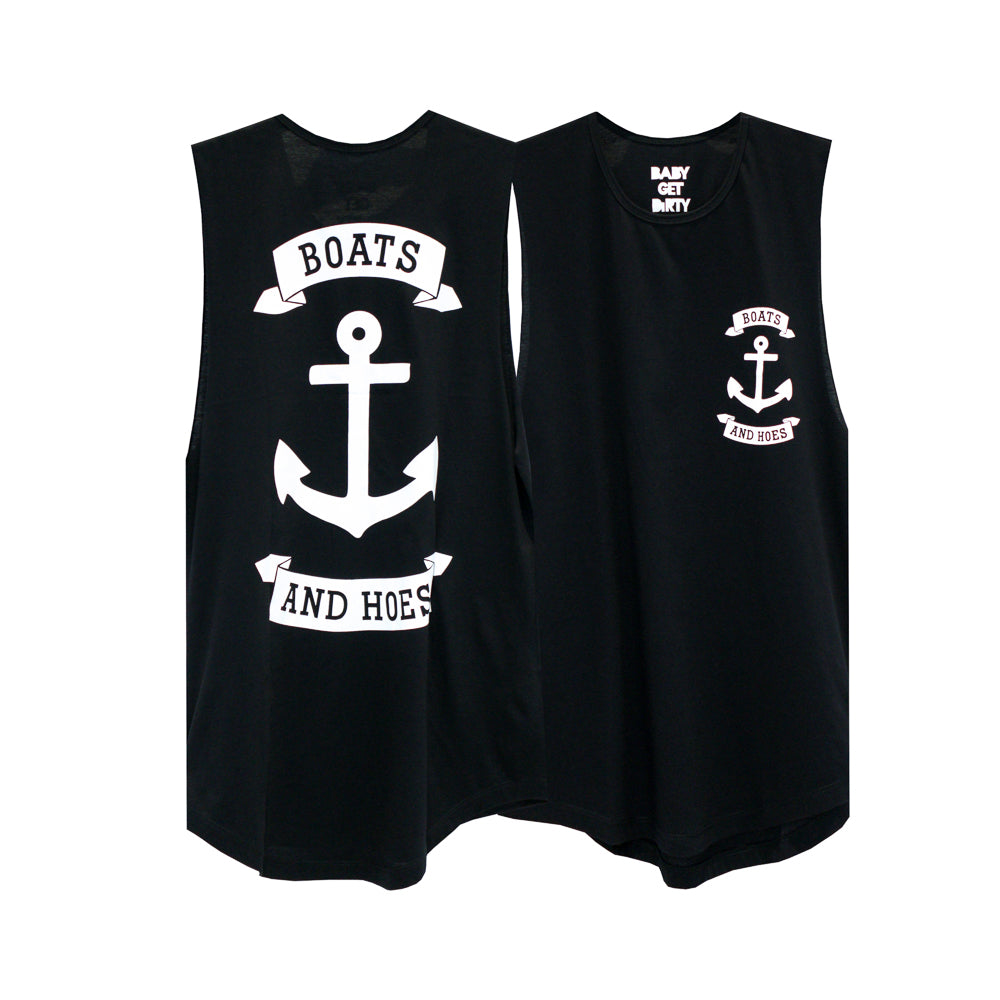 BOATS & HOES GIRLS MUSCLE TEE SMALL PRINTS